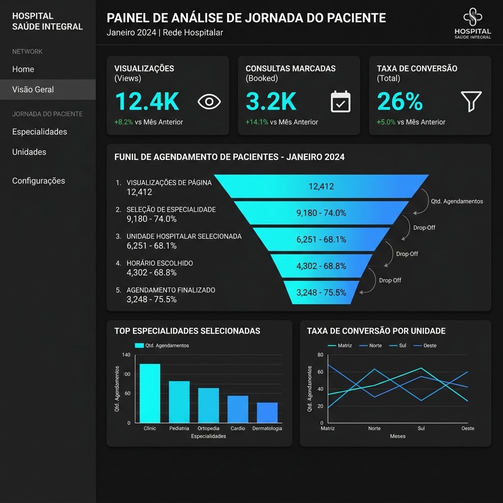 Dashboard Looker Studio — Funil de Agendamento Hospitalar (Fcamara)